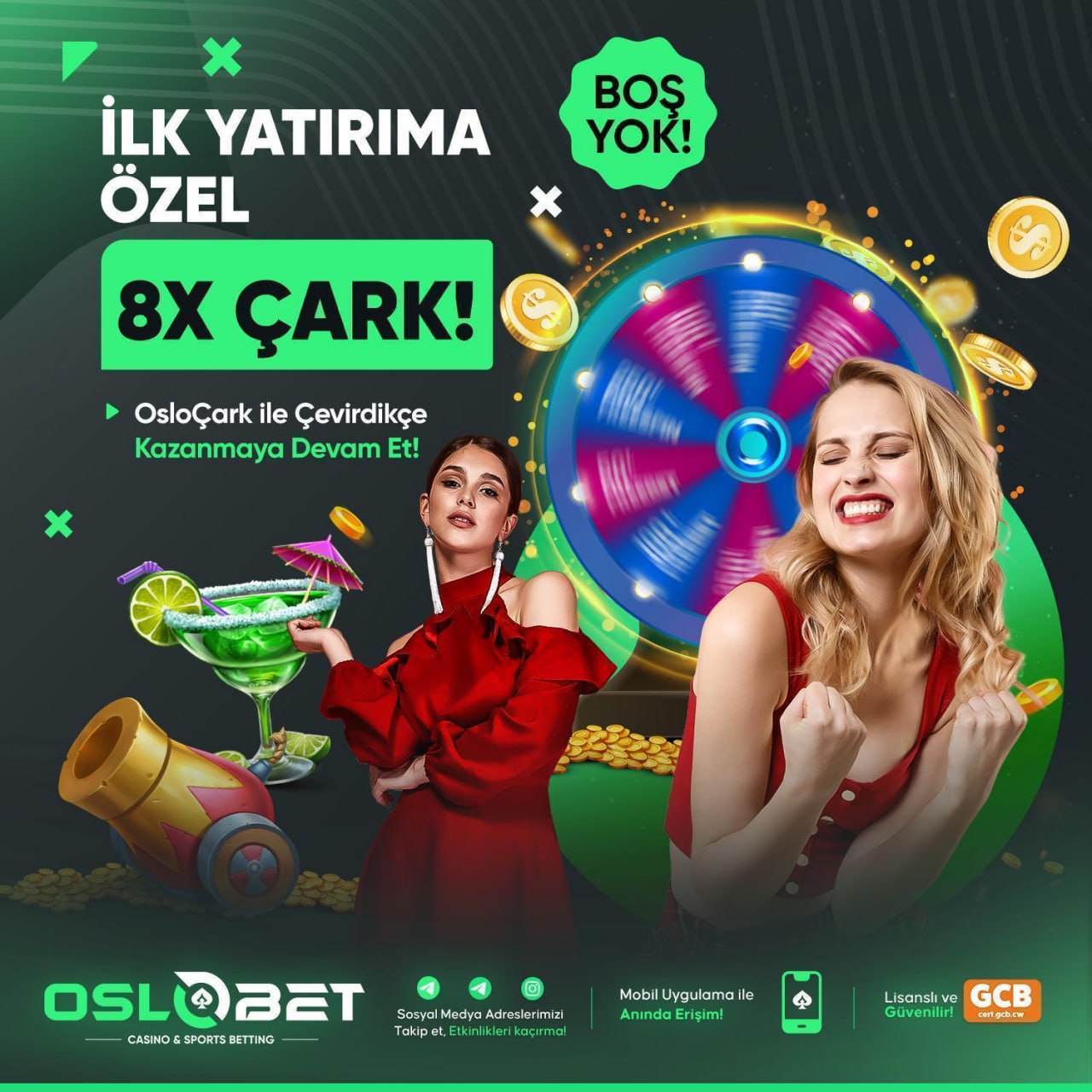 OSLOBET İLK YATIRIMA ÖZEL 8X ÇARK!