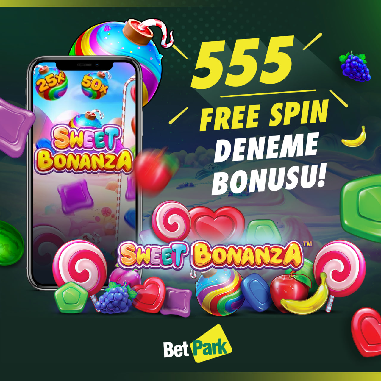 BETPARK 555 FREESPIN - YATIRIM VE ÇEVRİM ŞARTSIZ DENEME BONUSU